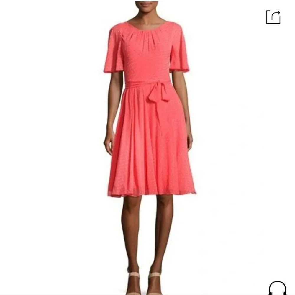 KATE Spade Silk Chiffon Clipped Polka-dot Dress